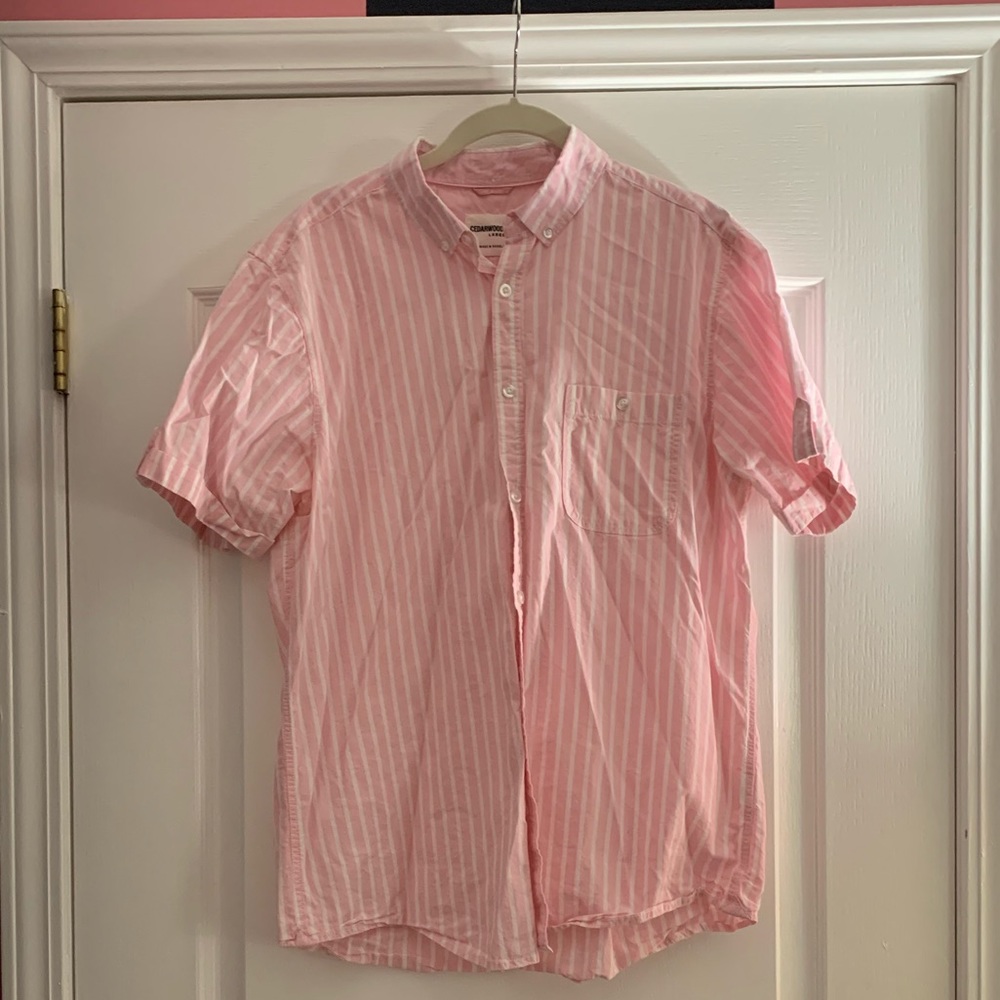 Cedarwood State pink and white striped button down